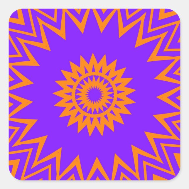 Sticker Carré Purple and Orange Sun Rays (Devant)
