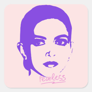 Sticker Carré Purple and Pink Fearless Woman Empowerment