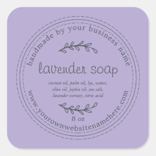 Sticker Carré Purple de savon de lavande artisanale