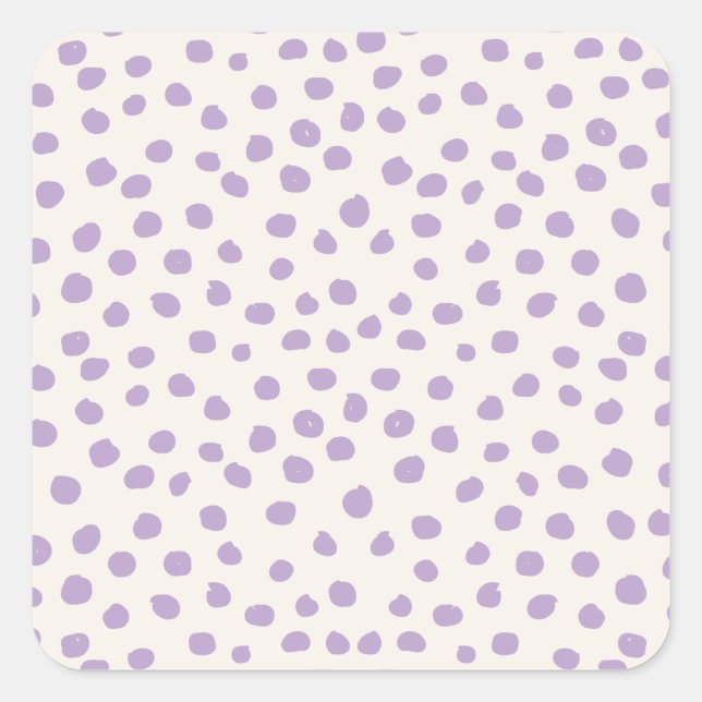 Sticker Carré Purple Dots Preppy Modern Animal Prints (Devant)