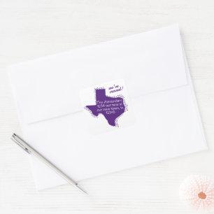 Sticker Carré Purple Nous Avons Déménagé - Dotted Texas Moving