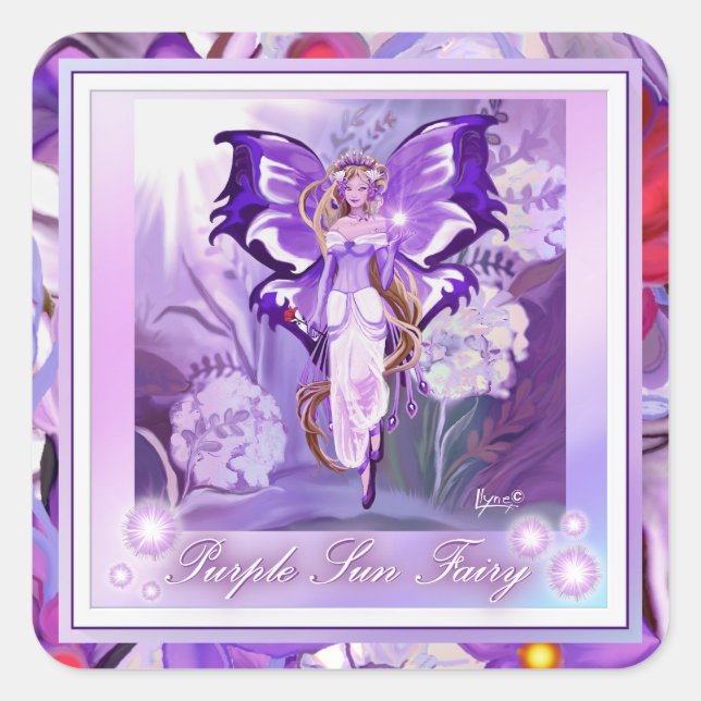 Sticker Carré Purple Sun Fairy Classic (Devant)