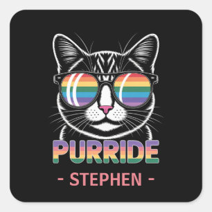 Sticker Carré Purride - Cute Cat Pride LGBTQ