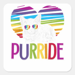 Sticker Carré Purride LGBT Gay pride Cat LGBTQ Pride Mois 2019