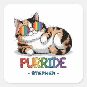 Sticker Carré Purride - Pride de chats Cool LGBTQ
