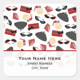 Sticker Carré Purses de parfum Rubis & Lunettes de soleil Sticke