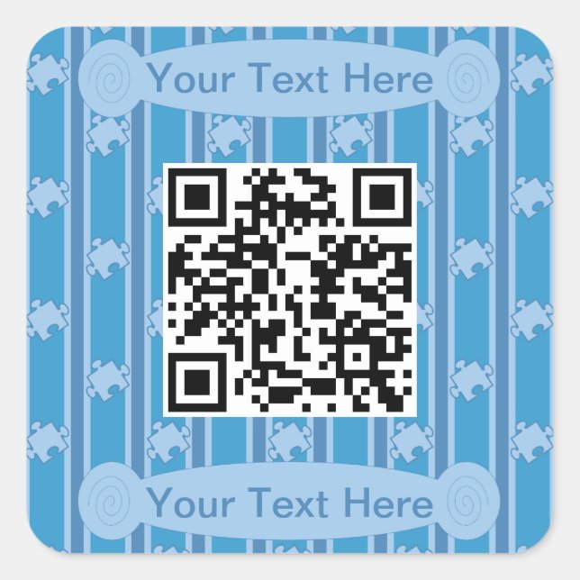 Sticker Carré Puzzle amusant et fantaisie QR Code (Devant)