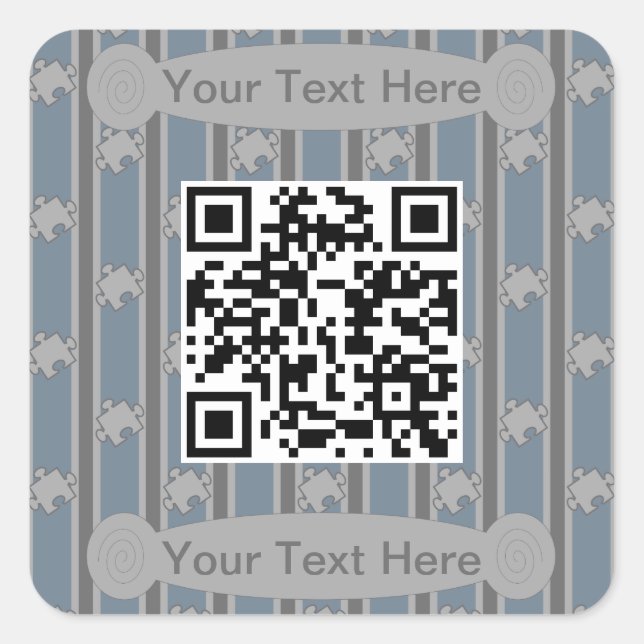 Sticker Carré Puzzle amusant et fantaisie QR Code (Devant)