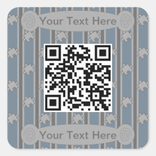 Sticker Carré Puzzle amusant et fantaisie QR Code