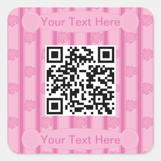 Sticker Carré Puzzle amusant et fantaisie QR Code (Devant)
