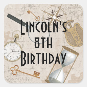 Sticker Carré Puzzle de chasse de chasse de la salle d'évasion P