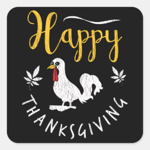 Sticker Carré Pyjama de Thanksgiving assorti pour enfants de fam