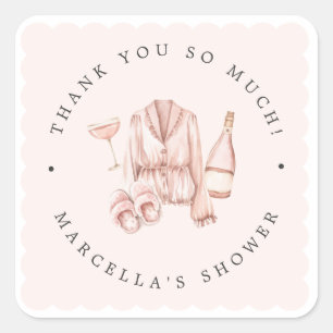 Sticker Carré Pyjamas & Procuco Fête des mariées Bachelorette