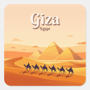 Sticker Carré Pyramides de Gizeh Égypte