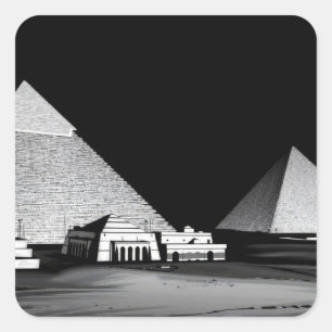 Sticker Carré Pyramides noires et blanches