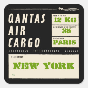 Sticker Carré QANTAS AIR CARGO (Black)