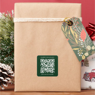 Sticker Carré QR Code minimal Joyeux Joyeux Vacances Affaires Ve