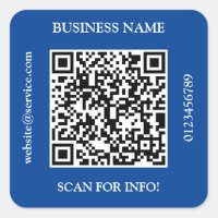 QR Code Nom commercial Site Web Promo Deep Blue