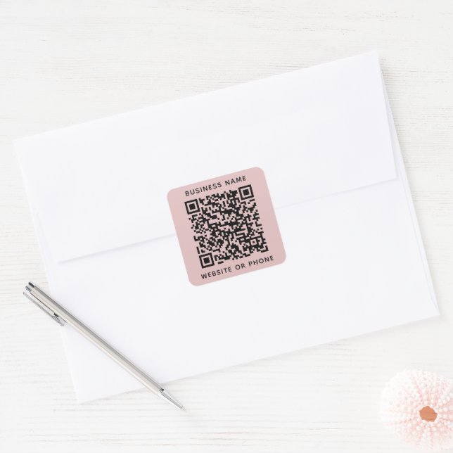 Sticker Carré QR Code Round Business (Enveloppe)