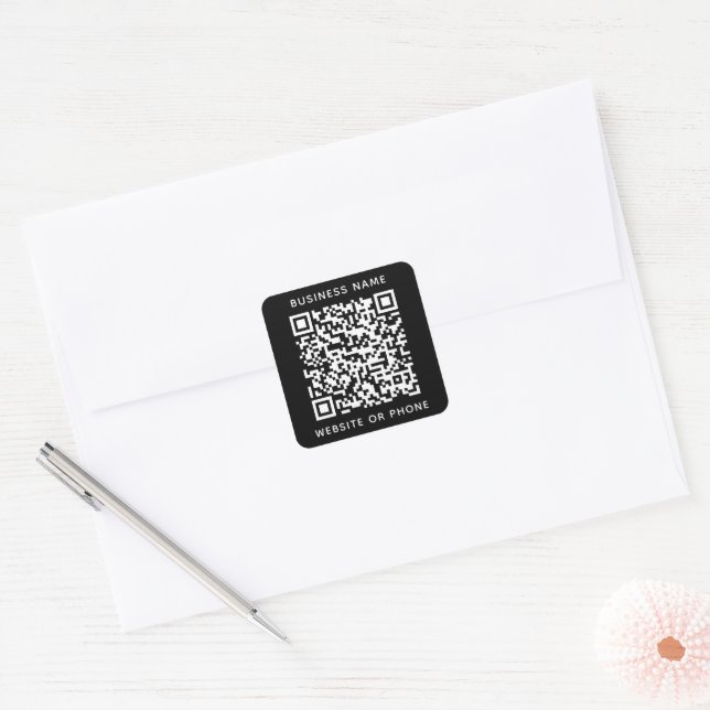 Sticker Carré QR Code Round Business (Enveloppe)