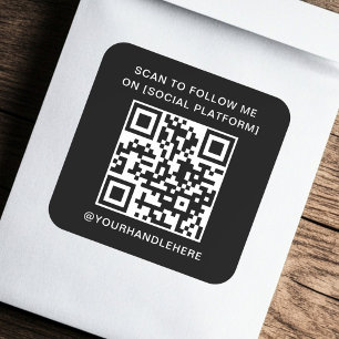 Sticker Carré QR code scan pour me suivre sur les médias sociaux