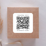 Sticker Carré QR Code Site Web Lien Merci<br><div class="desc">Un simple autocollant de remerciement avec le lien de votre site de code QR. Pour une personnalisation plus avancée de cette conception,  cliquez sur le BOUTON OUTIL DESIGN BLEU ci-dessus ! Des articles correspondants sont également disponibles.</div>
