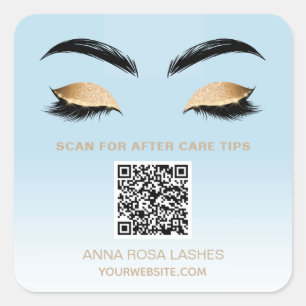 Sticker Carré *~* QR Code Spa YES BROW LASH Boutique Carré S