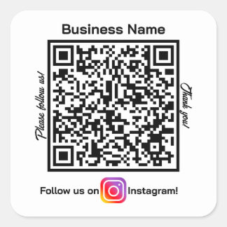 Sticker Carré QR Code suivez-nous sur les médias sociaux instagr