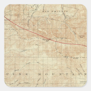 Sticker Carré Quadrillage du mont Pinos montrant Rift San Andrea