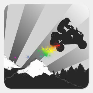 Sticker Carré quads chemin de terre atv