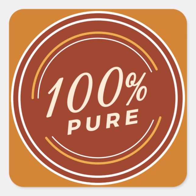 Sticker Carré Qualité de produit 100 % pure (Devant)