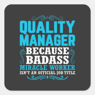 Sticker Carré Qualité Manager, Devis Funny Quality Manager