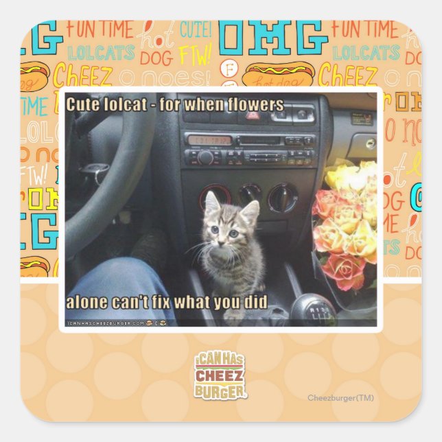 Sticker Carré Quand les fleurs ne suffisent pas (Devant)