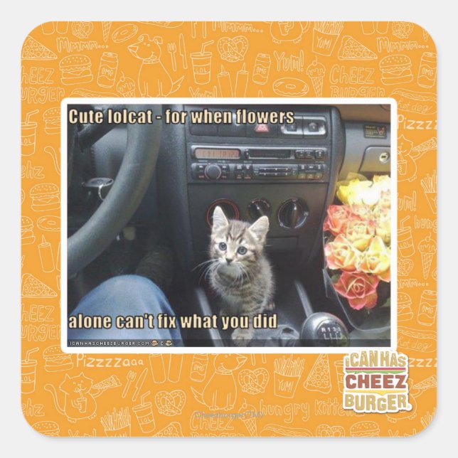 Sticker Carré Quand les fleurs ne suffisent pas (Devant)