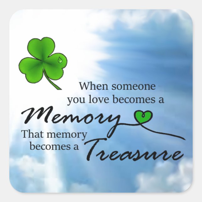 Sticker Carré Quand quelqu'un que vous êtes seul, Shamrock (Devant)