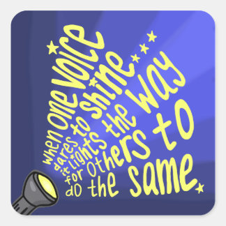 Sticker Carré Quand une voix ose briller la feuille d'autocollan