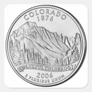 Sticker Carré Quart de dollar du Colorado