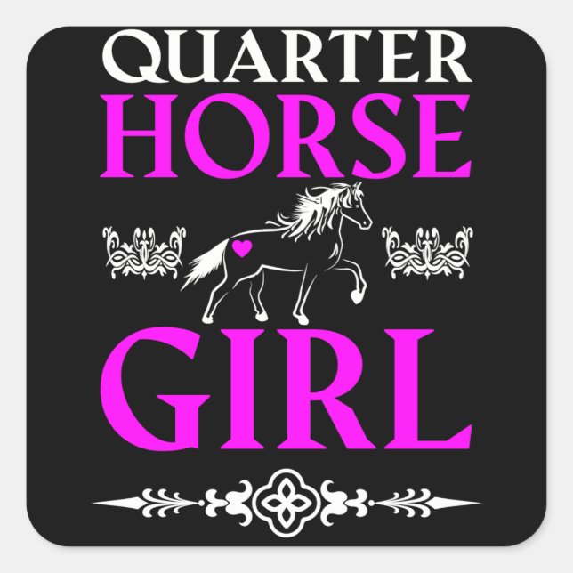 Sticker Carré Quarter Horse Girl (Devant)