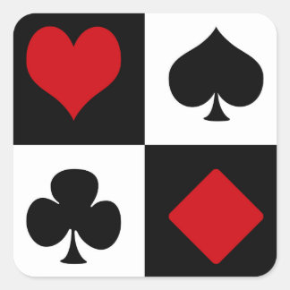 Sticker Carré Quatre combinaisons de cartes
