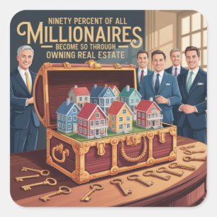 Sticker Carré Quatre-vingt-dix pour cent de tous les millionnair
