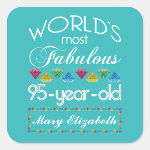 Sticker Carré quatre-vingt-quinzième Anniversaire la plupart de