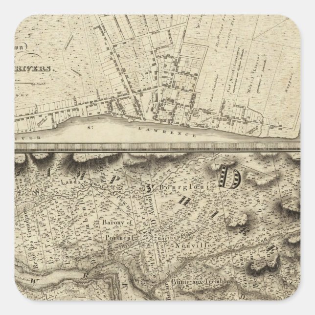 Sticker Carré Québec, Canada 6 (Devant)