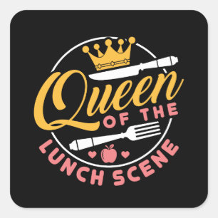 Sticker Carré Queen of the Lunch Scene Jote Lunch Lady