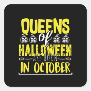 Sticker Carré Queens Of Halloween -Witches-Halloween-Cute