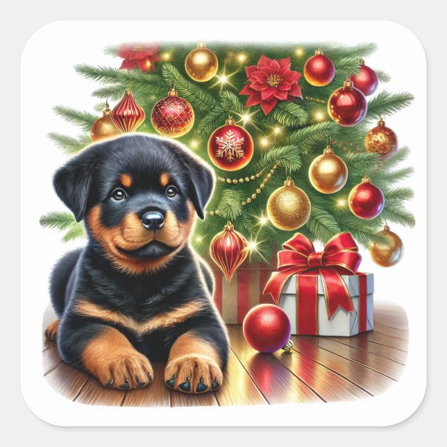 Sticker Carré Quel Cheer, Style Chiot ! (Devant)