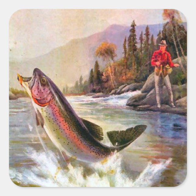 Sticker Carré Quel grand poisson ! (Devant)