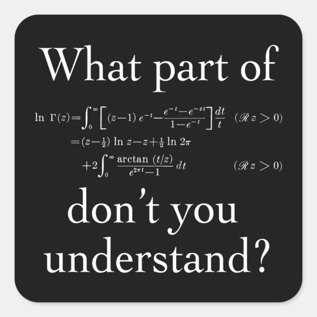 Sticker Carré Quelle partie de... Blanc sur foncé (Devant)