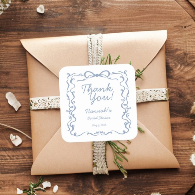 Sticker Carré Quelque chose de bleu avant que je ne fasse un nœu (Créateur téléchargé)