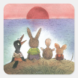 Sticker Carré Quelque chose de rouge