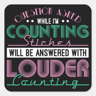 Sticker Carré Questions Posées Tricot couture